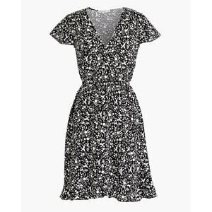 J Crew Printed Ruffle Faux-Wrap Dress Size Large- worn one time